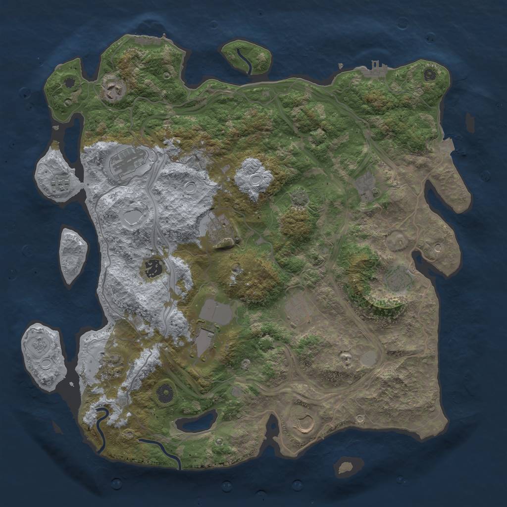 Rust Map: Procedural Map, Size: 4250, Seed: 917469897, 19 Monuments