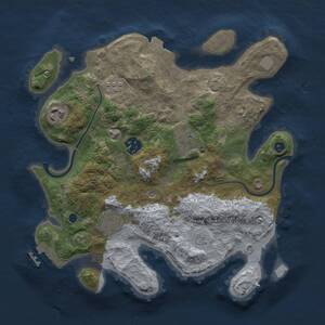 Thumbnail Rust Map: Procedural Map, Size: 3000, Seed: 804893163, 10 Monuments