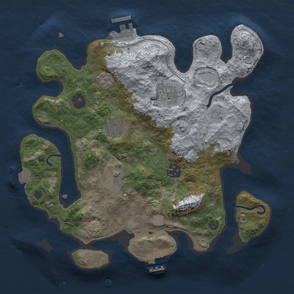 Rust Map: Procedural Map, Size: 3000, Seed: 432376097, 10 Monuments