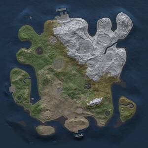 Thumbnail Rust Map: Procedural Map, Size: 3000, Seed: 432376097, 10 Monuments