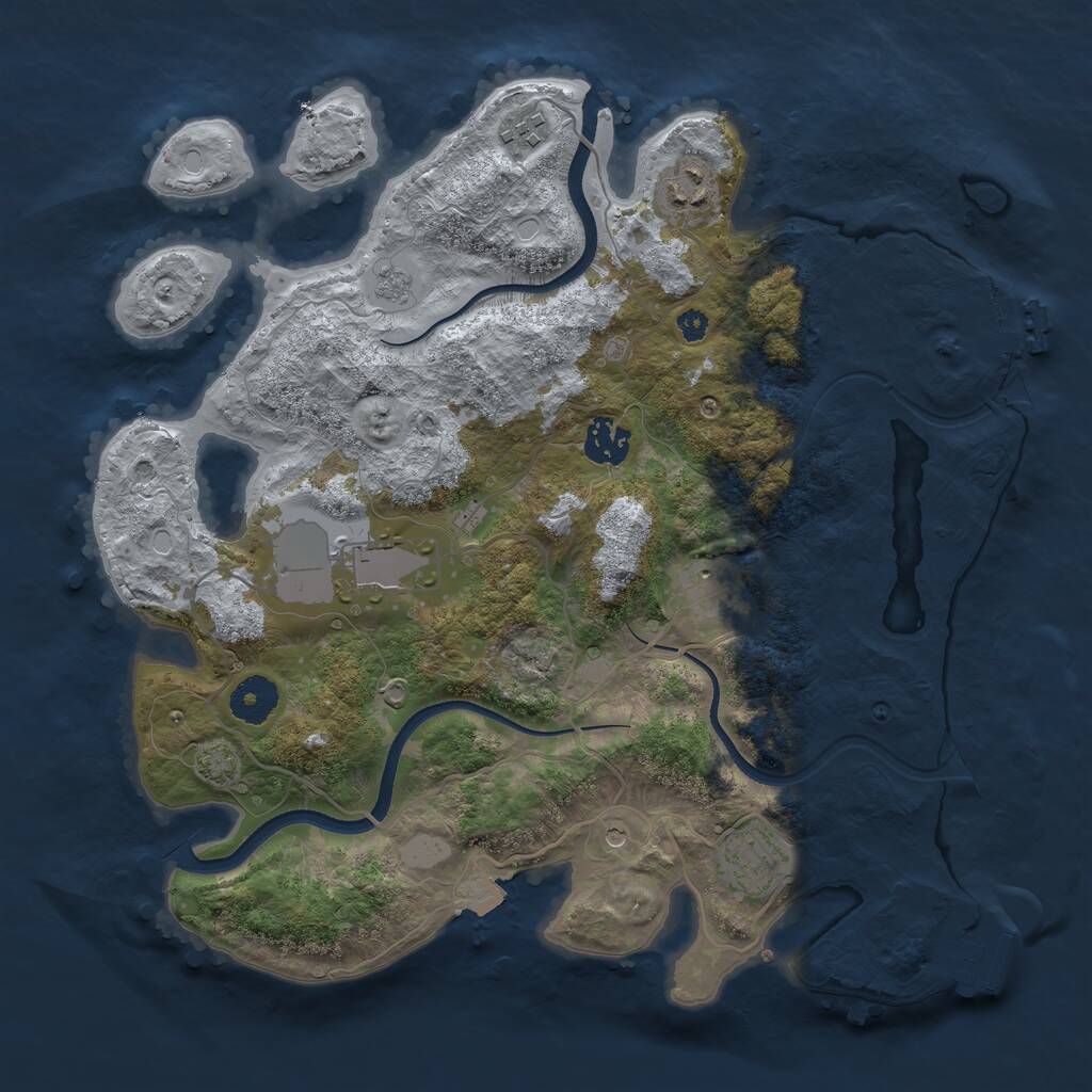 Rust Map: Procedural Map, Size: 3500, Seed: 5089, 12 Monuments