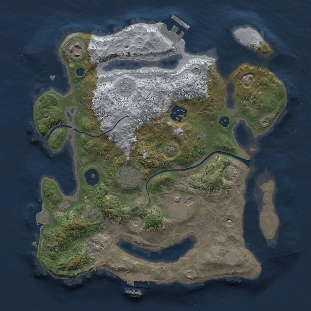 Rust Map: Procedural Map, Size: 3000, Seed: 946033531, 10 Monuments