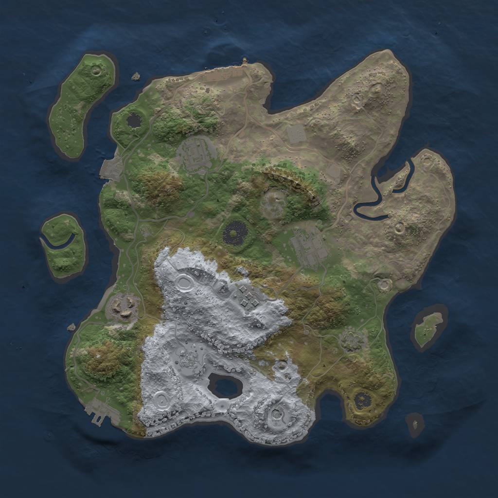 Rust Map: Procedural Map, Size: 3000, Seed: 4583, 12 Monuments