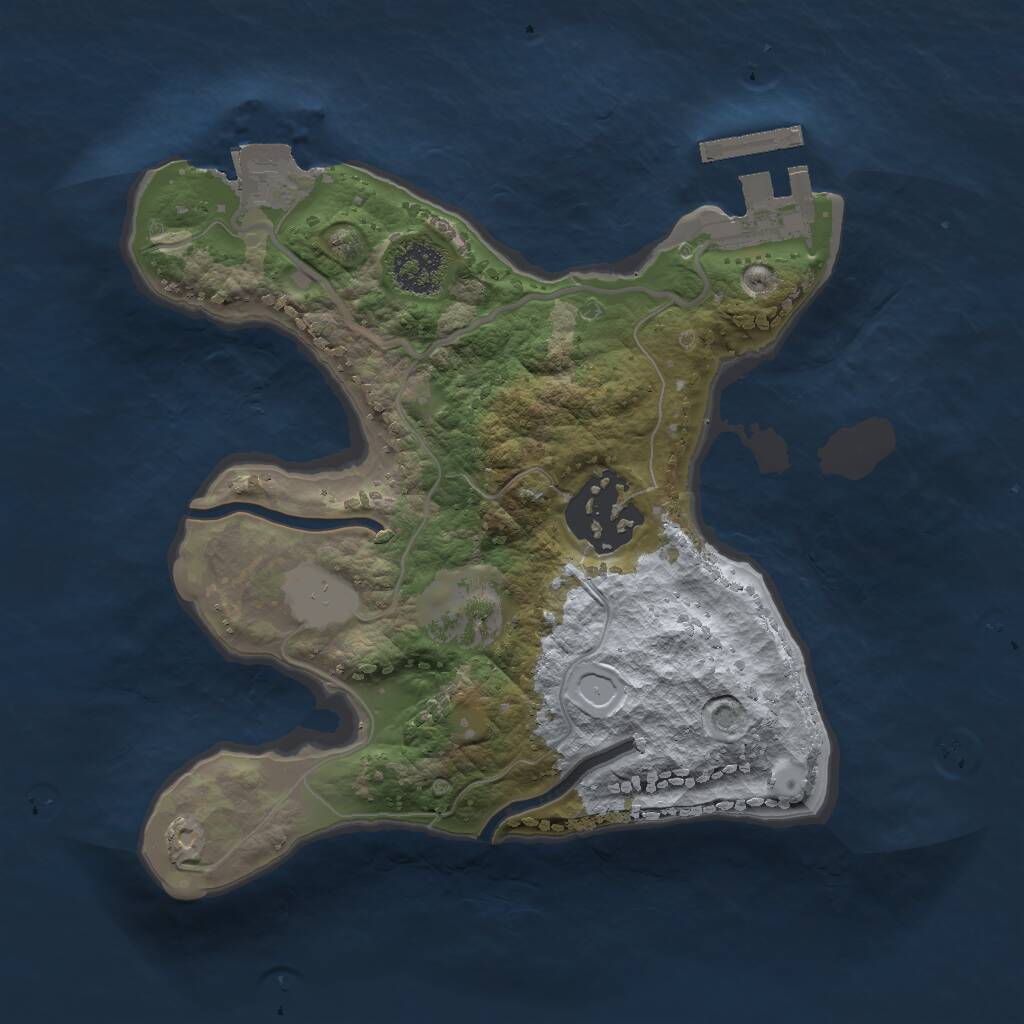 Rust Map: Procedural Map, Size: 2000, Seed: 897899959, 3 Monuments