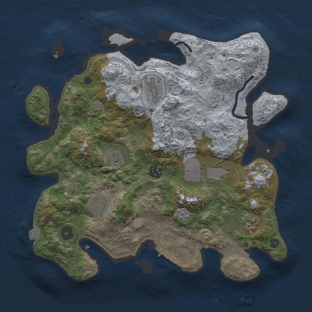 Rust Map: Procedural Map, Size: 3500, Seed: 85451876, 14 Monuments