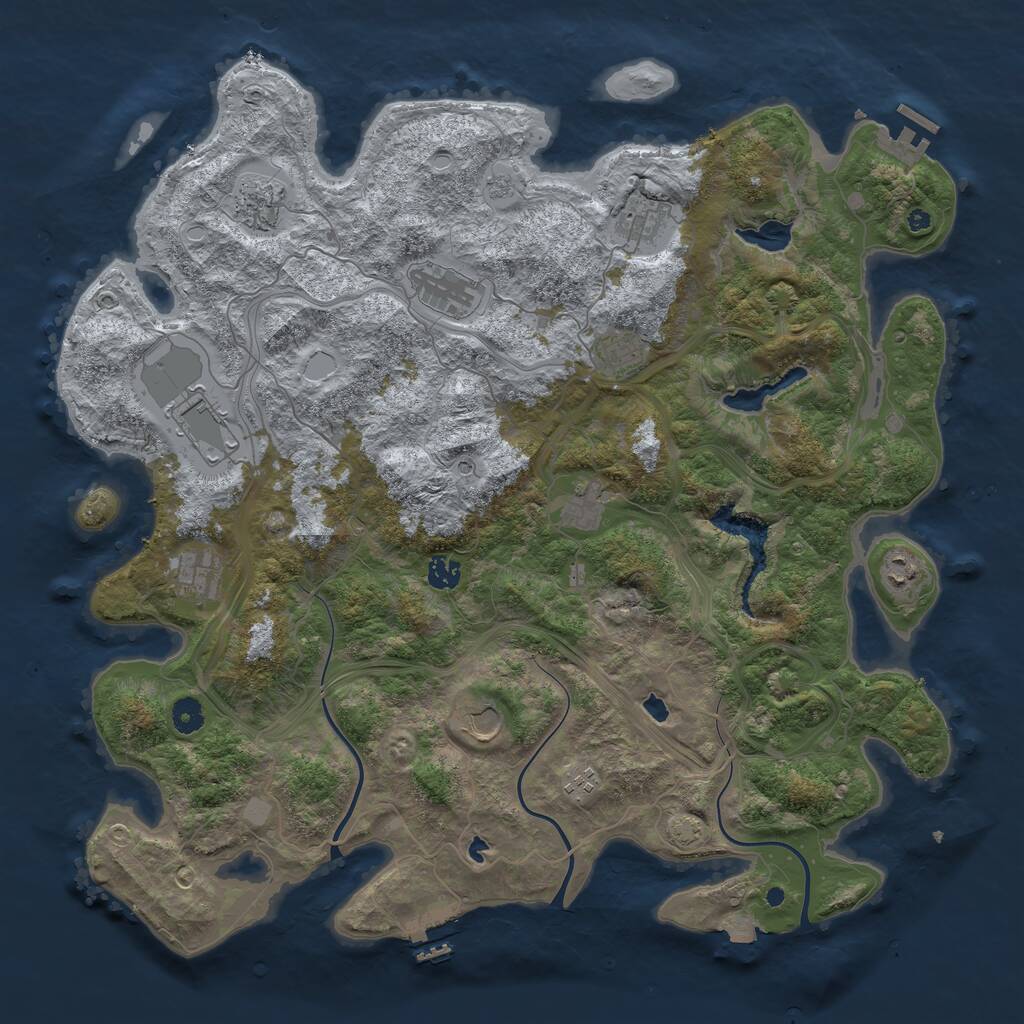 Rust Map: Procedural Map, Size: 4500, Seed: 1952019026, 17 Monuments