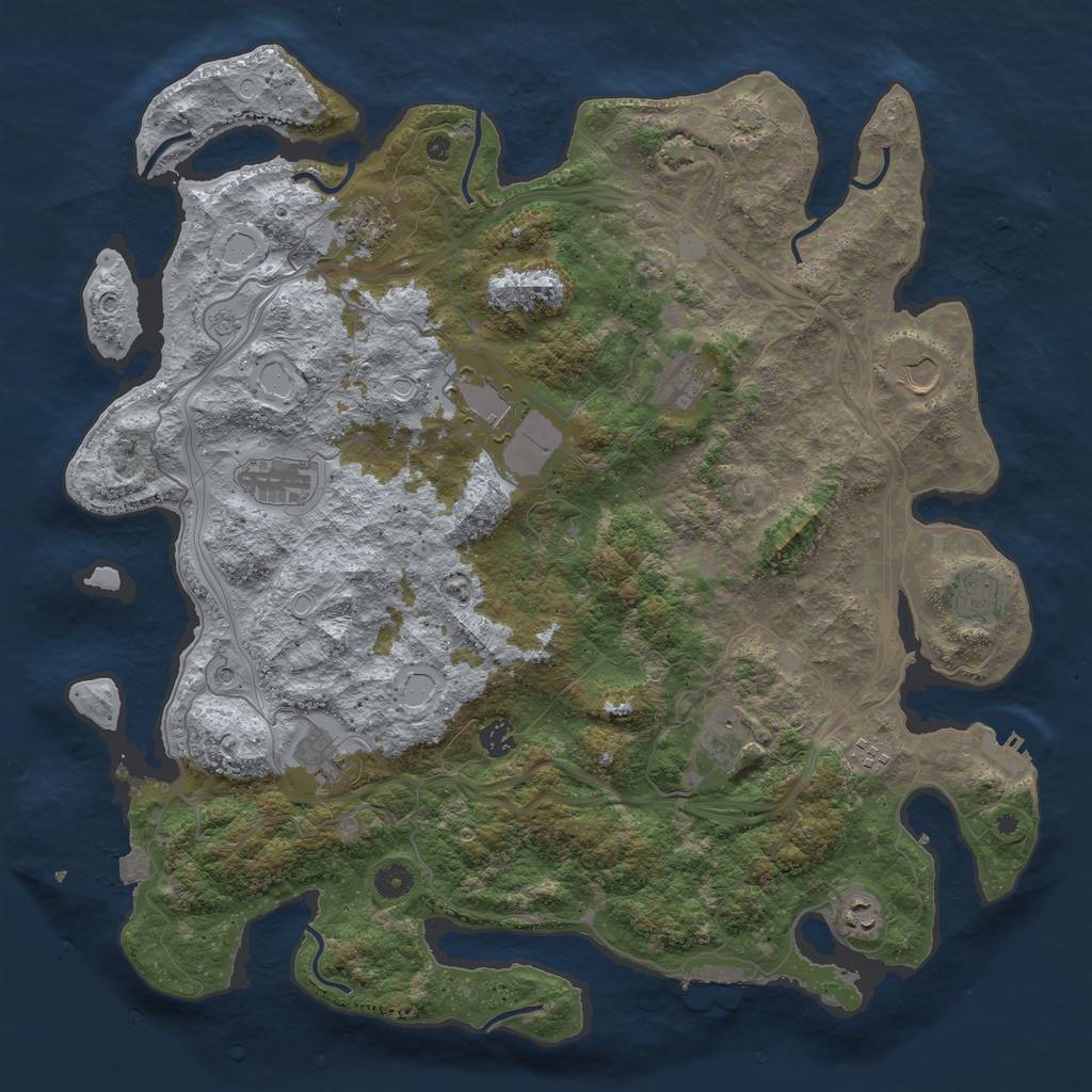 Rust Map: Procedural Map, Size: 4500, Seed: 2094769797, 19 Monuments