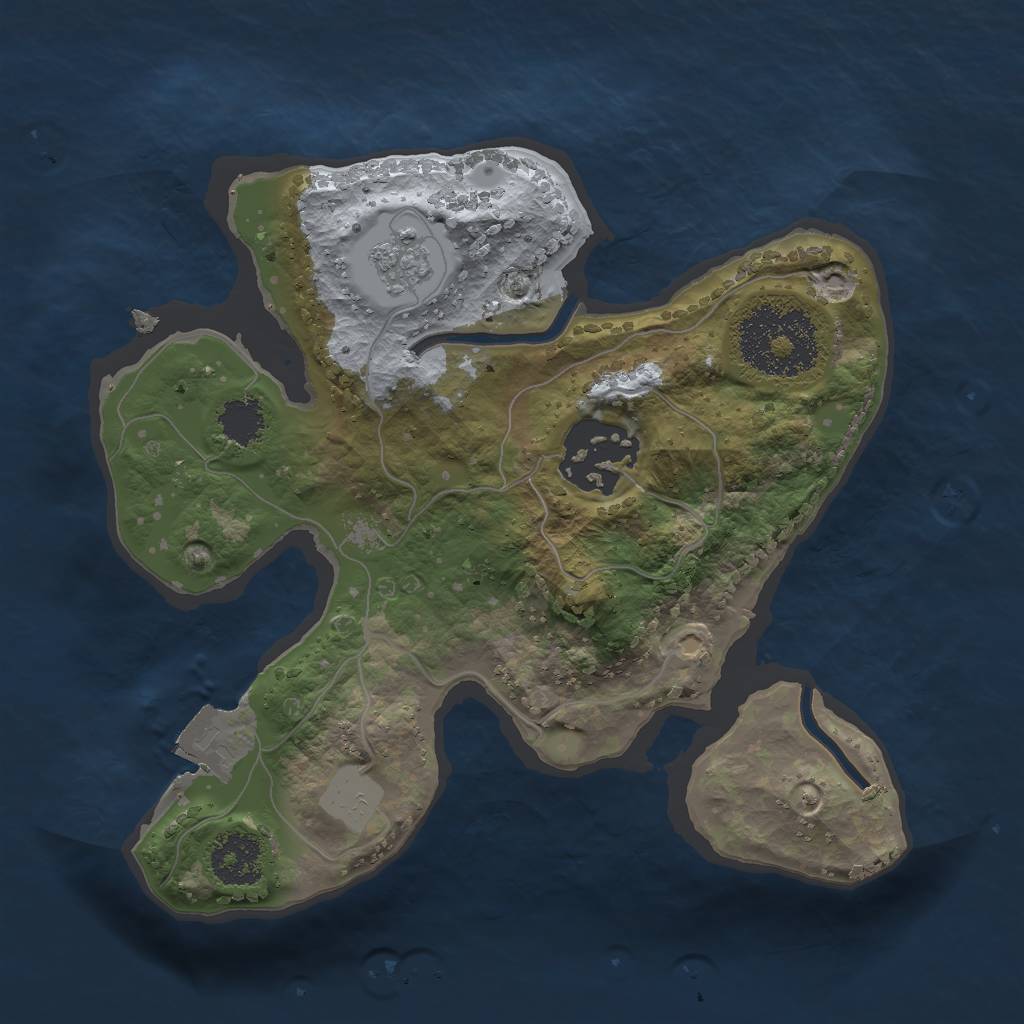 Rust Map: Procedural Map, Size: 2000, Seed: 1117014738, 5 Monuments