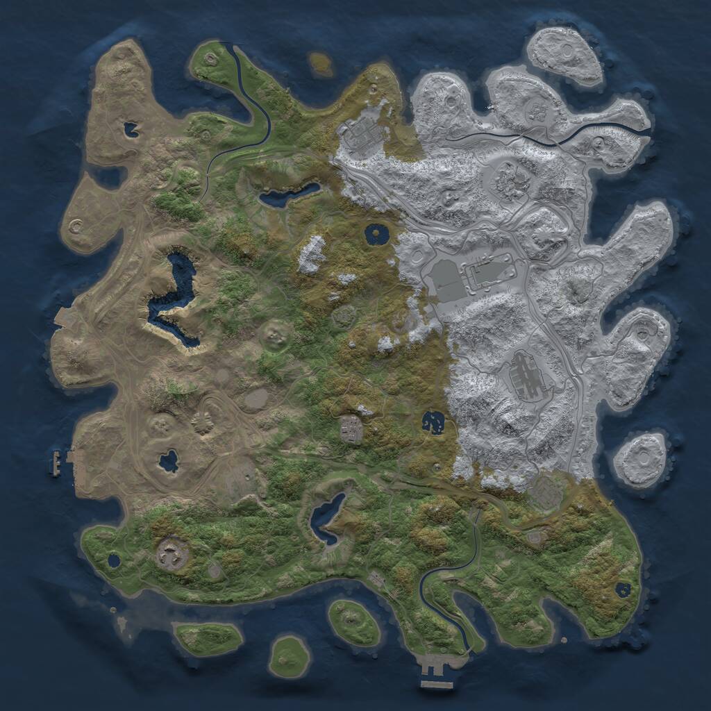 Rust Map: Procedural Map, Size: 4500, Seed: 7612345, 15 Monuments
