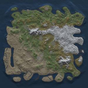 Thumbnail Rust Map: Procedural Map, Size: 5000, Seed: 1943488431, 19 Monuments