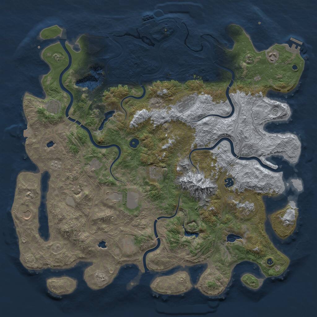 Rust Map: Procedural Map, Size: 5000, Seed: 1943488431, 17 Monuments