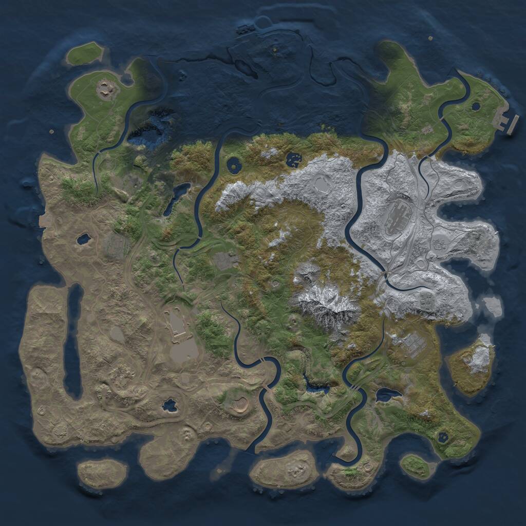 Rust Map: Procedural Map, Size: 5000, Seed: 1943488431, 17 Monuments