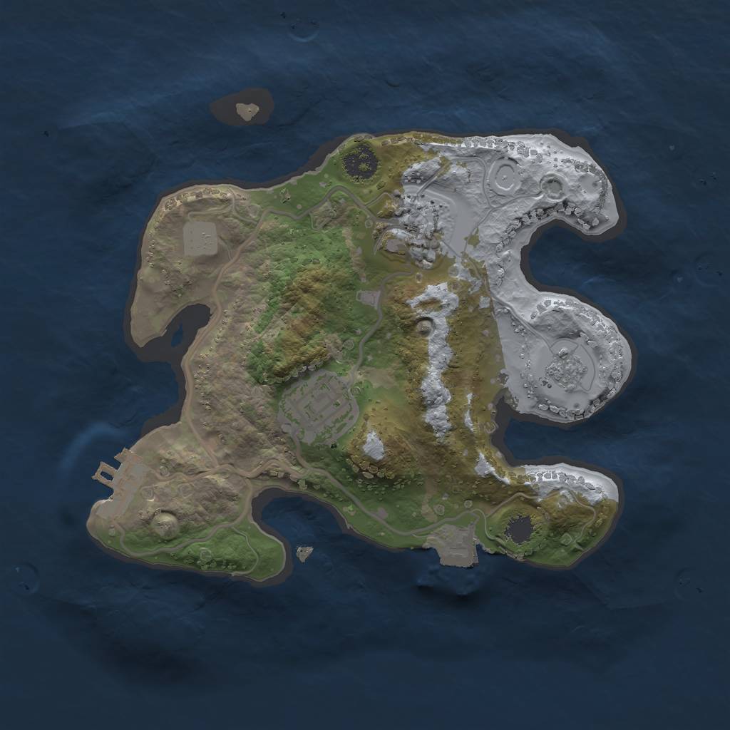 Rust Map: Procedural Map, Size: 2250, Seed: 525220427, 7 Monuments