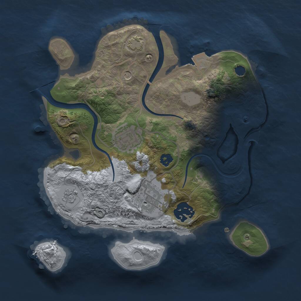 Rust Map: Procedural Map, Size: 2400, Seed: 500, 7 Monuments