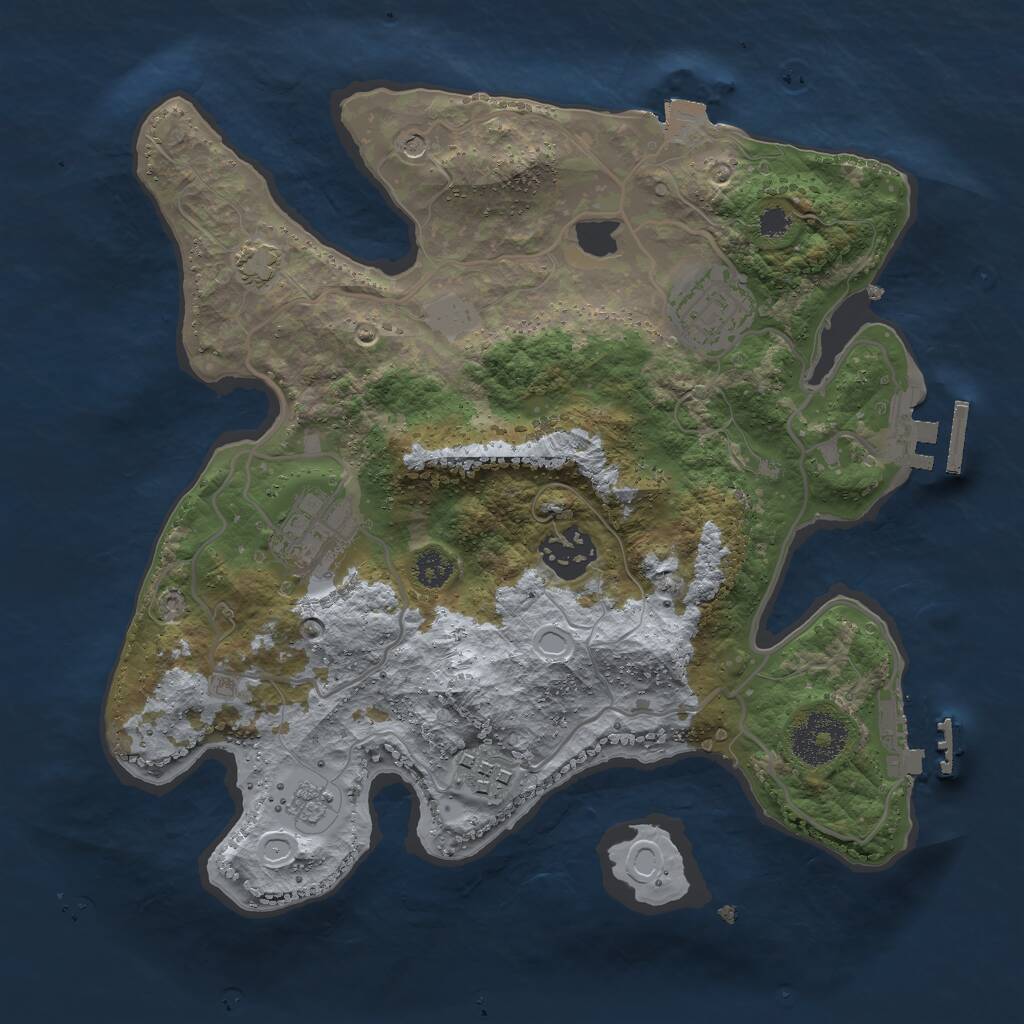 Rust Map: Procedural Map, Size: 2850, Seed: 5455, 10 Monuments