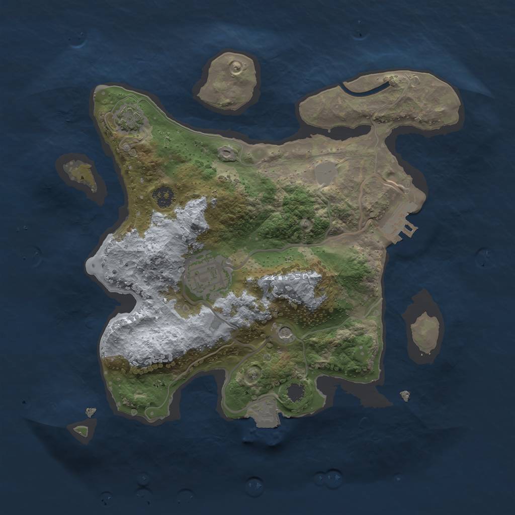 Rust Map: Procedural Map, Size: 2500, Seed: 932446, 7 Monuments