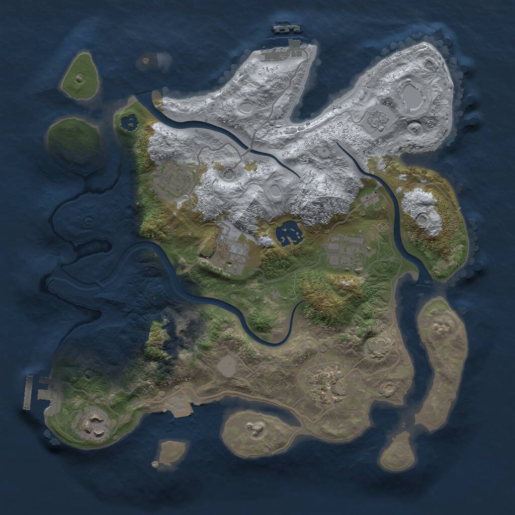 Rust Map: Procedural Map, Size: 3000, Seed: 418971412, 12 Monuments