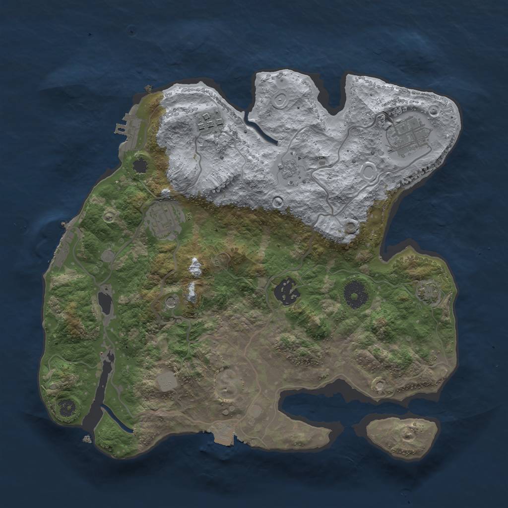 Rust Map: Procedural Map, Size: 3000, Seed: 979126309, 12 Monuments