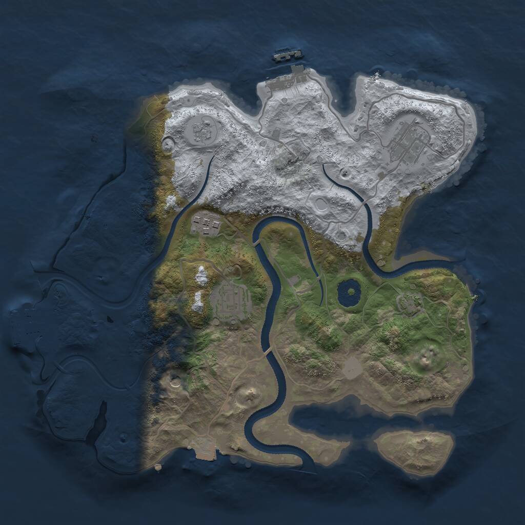 Rust Map: Procedural Map, Size: 3000, Seed: 979126309, 9 Monuments