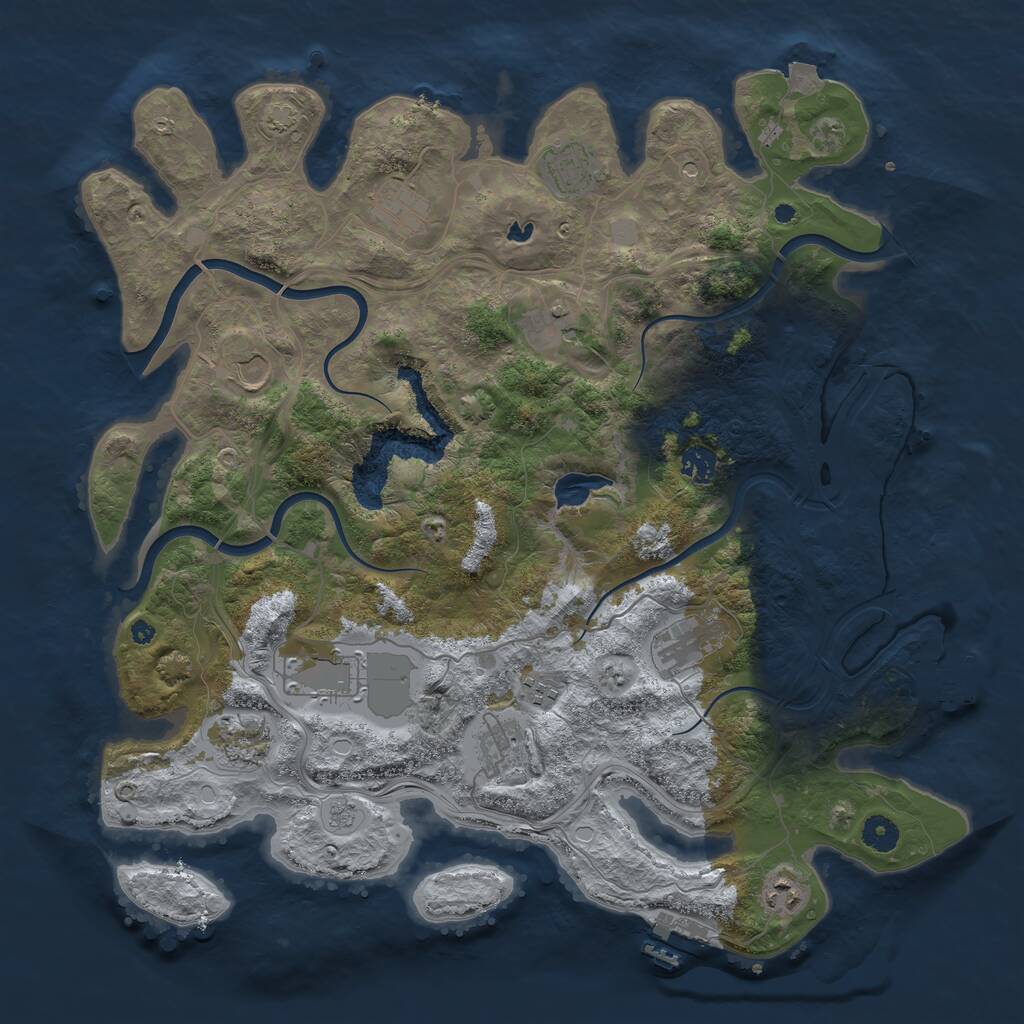 Rust Map: Procedural Map, Size: 4250, Seed: 18819, 17 Monuments