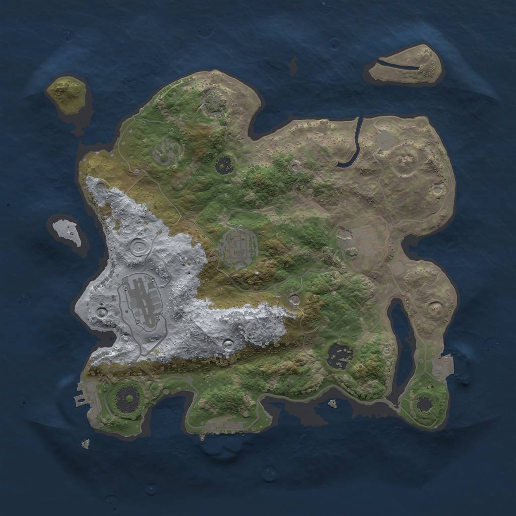 Rust Map: Procedural Map, Size: 3000, Seed: 932446, 11 Monuments