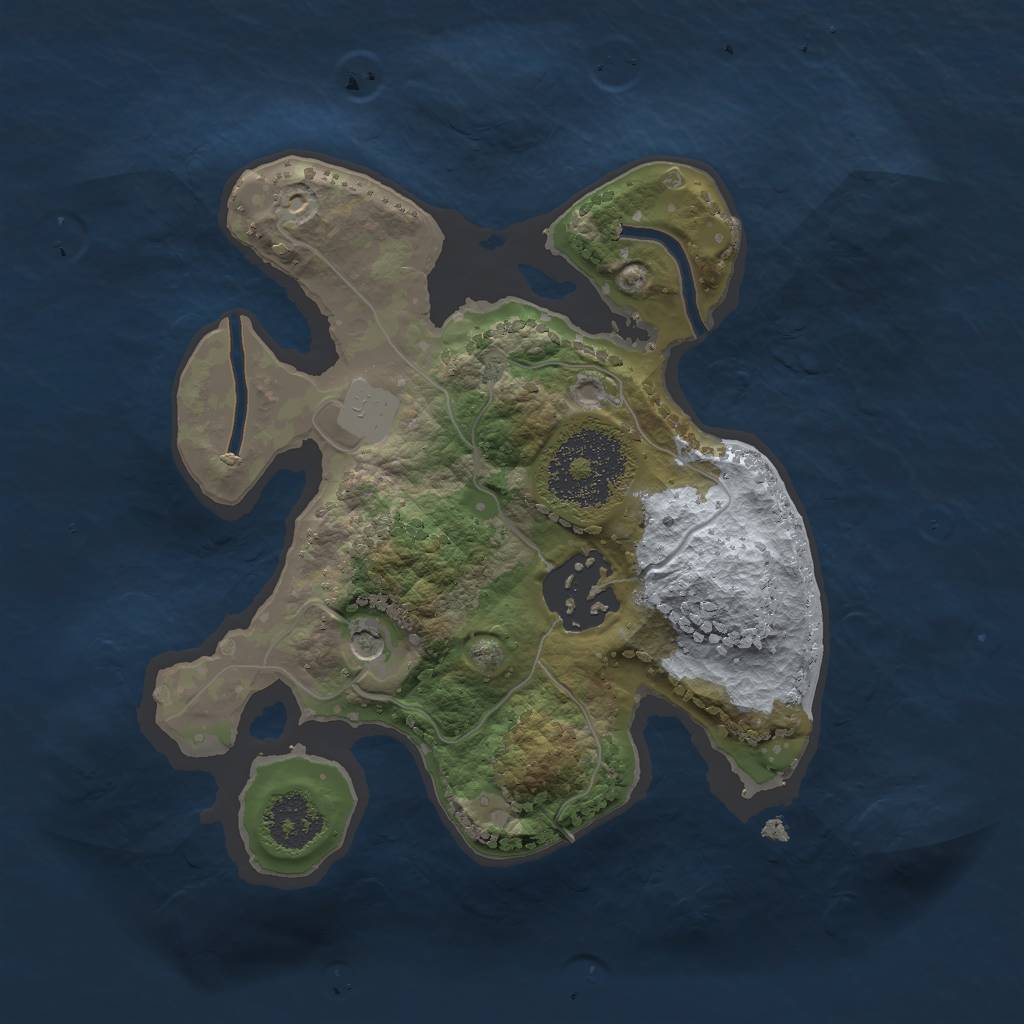 Rust Map: Procedural Map, Size: 2000, Seed: 64544051, 5 Monuments