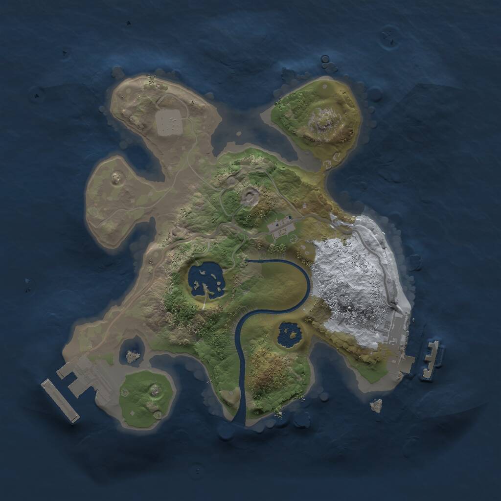 Rust Map: Procedural Map, Size: 2000, Seed: 64544051, 4 Monuments