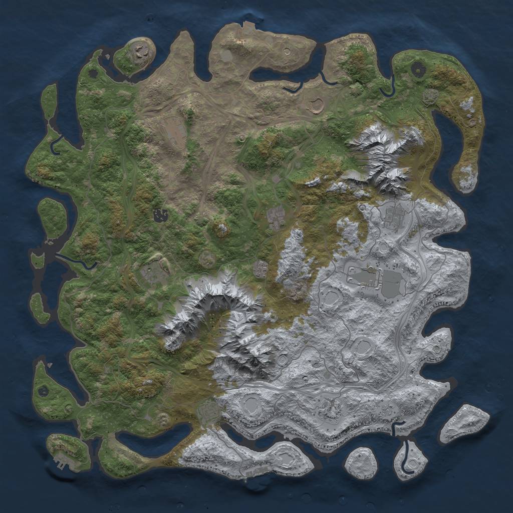 Rust Map: Procedural Map, Size: 5000, Seed: 196250163, 19 Monuments