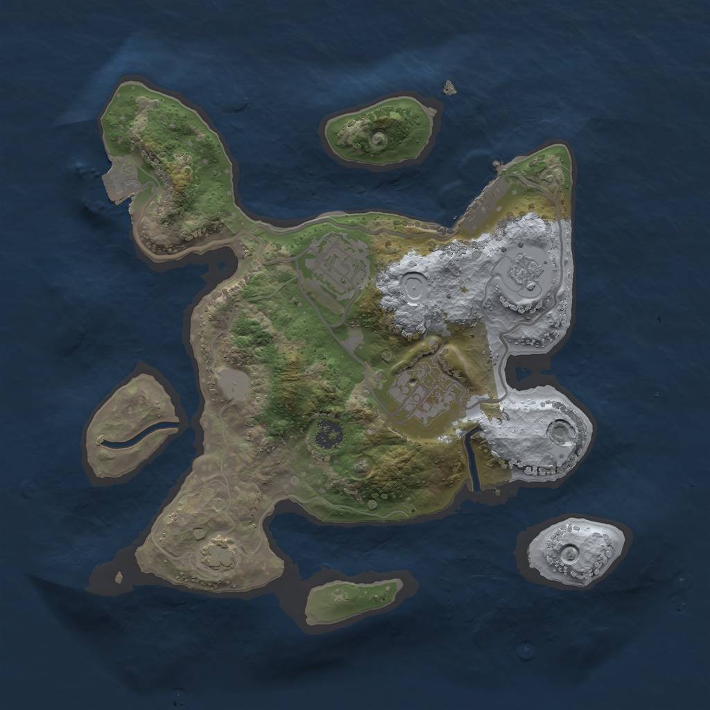 Rust Map: Procedural Map, Size: 2500, Seed: 998857, 8 Monuments