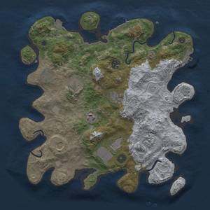 Thumbnail Rust Map: Procedural Map, Size: 3500, Seed: 83427355, 16 Monuments