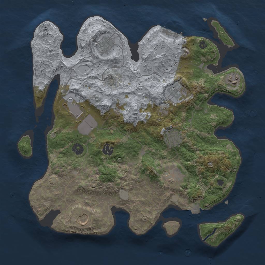 Rust Map: Procedural Map, Size: 3500, Seed: 4245364, 15 Monuments