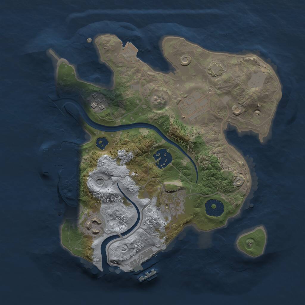 Rust Map: Procedural Map, Size: 2500, Seed: 1480412321, 10 Monuments