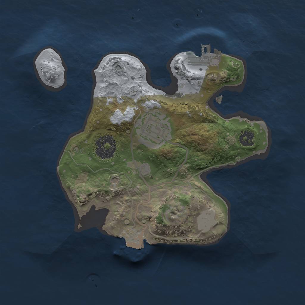 Rust Map: Procedural Map, Size: 2000, Seed: 4245364, 5 Monuments