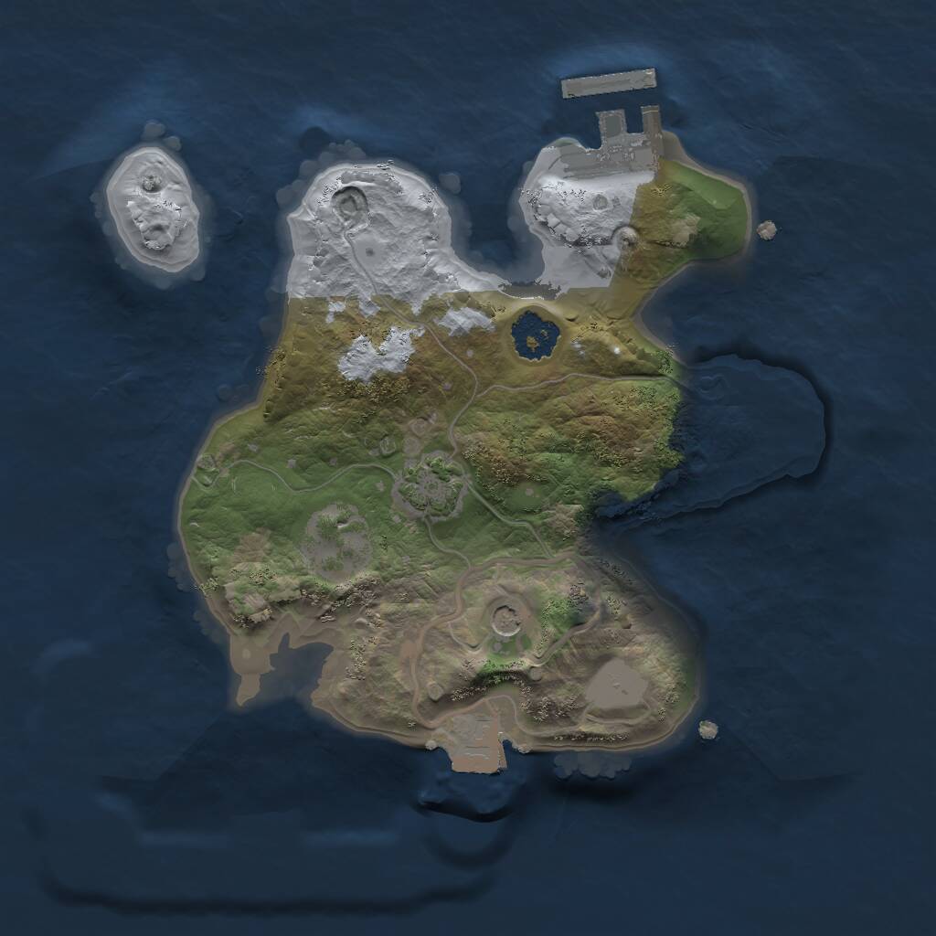 Rust Map: Procedural Map, Size: 2000, Seed: 4245364, 4 Monuments