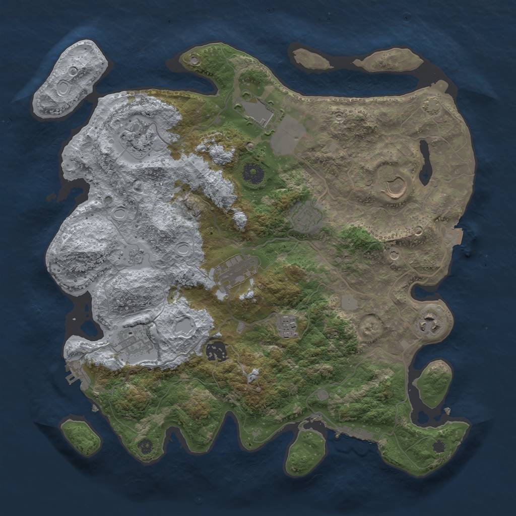 Rust Map: Procedural Map, Size: 3600, Seed: 22805, 17 Monuments