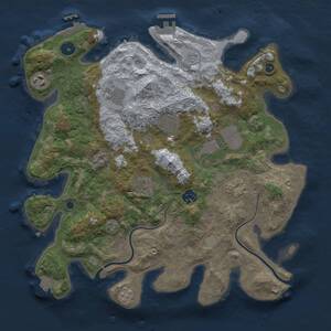 Thumbnail Rust Map: Procedural Map, Size: 3600, Seed: 12805, 14 Monuments