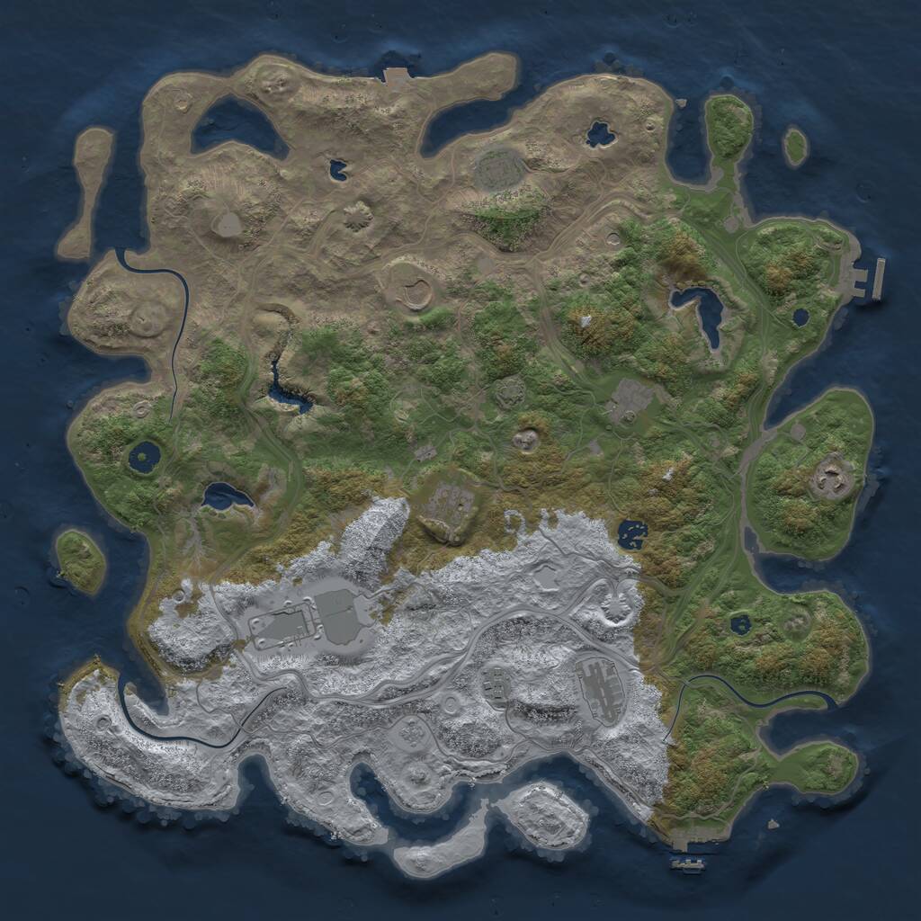 Rust Map: Procedural Map, Size: 4500, Seed: 6146761, 15 Monuments