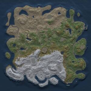 Thumbnail Rust Map: Procedural Map, Size: 4500, Seed: 6146761, 15 Monuments