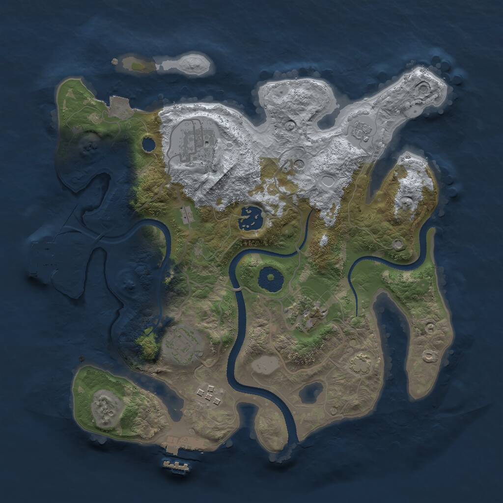 Rust Map: Procedural Map, Size: 3000, Seed: 1410544469, 11 Monuments
