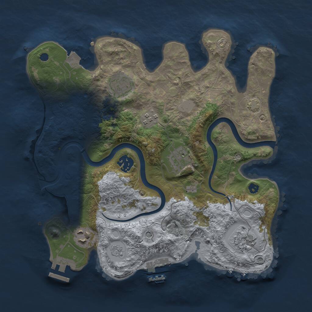 Rust Map: Procedural Map, Size: 3000, Seed: 17428, 12 Monuments