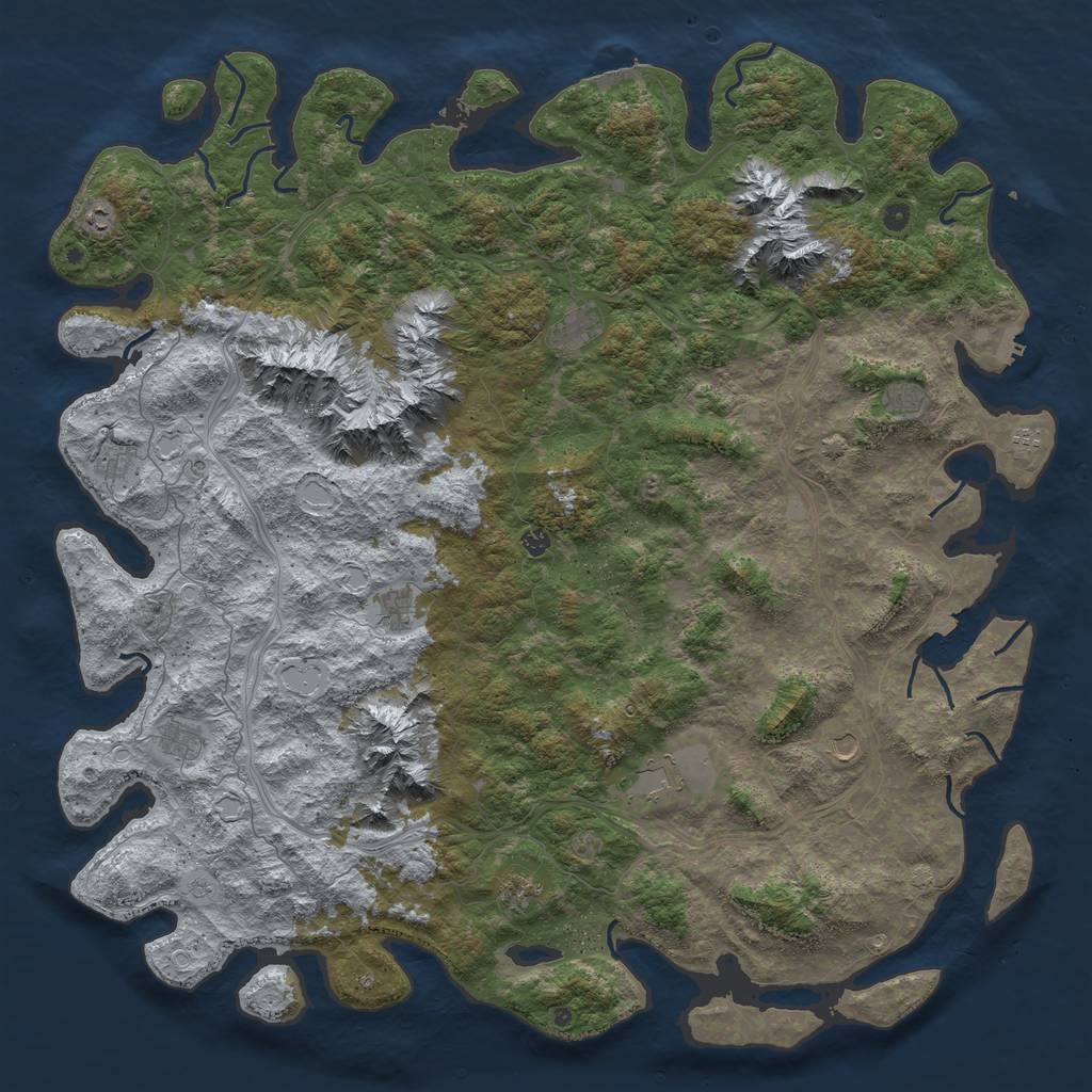 Rust Map: Procedural Map, Size: 6000, Seed: 95842987, 19 Monuments