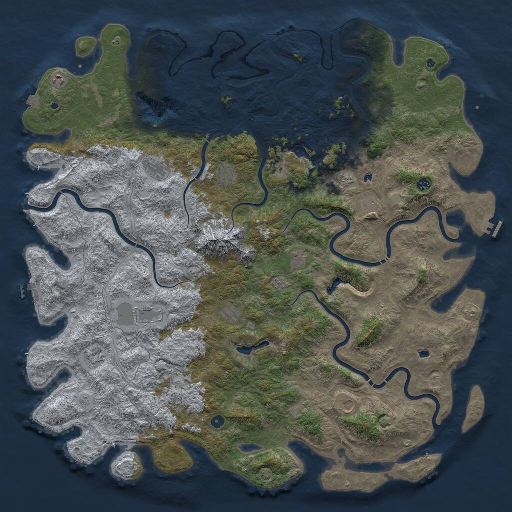 Rust Map: Procedural Map, Size: 6000, Seed: 95842987, 17 Monuments