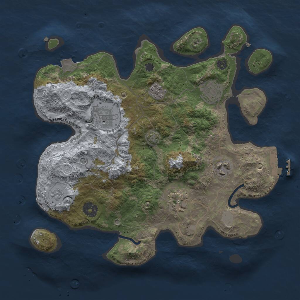 Rust Map: Procedural Map, Size: 3000, Seed: 8535, 10 Monuments