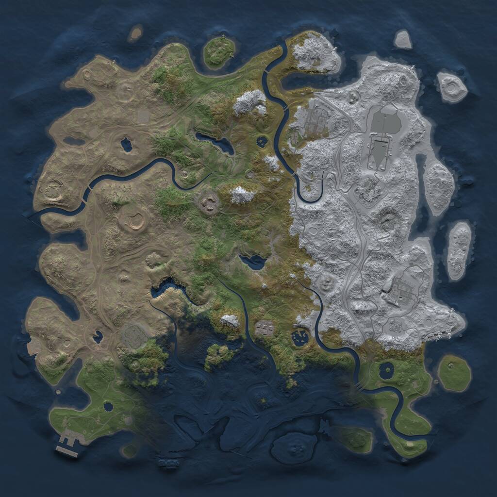 Rust Map: Procedural Map, Size: 4500, Seed: 10653517, 15 Monuments