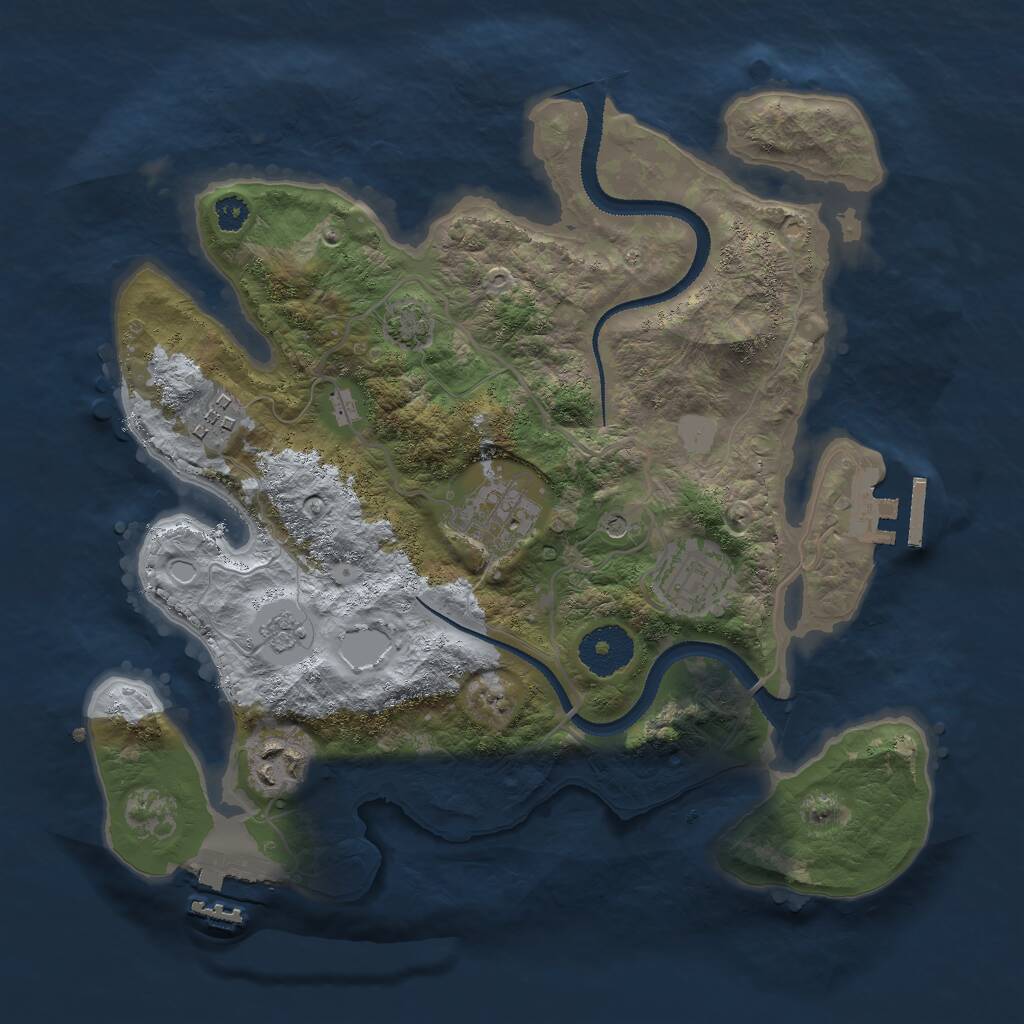 Rust Map: Procedural Map, Size: 3000, Seed: 26952, 10 Monuments