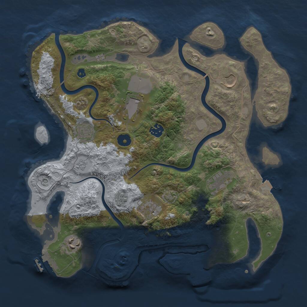 Rust Map: Procedural Map, Size: 3500, Seed: 188909878, 14 Monuments