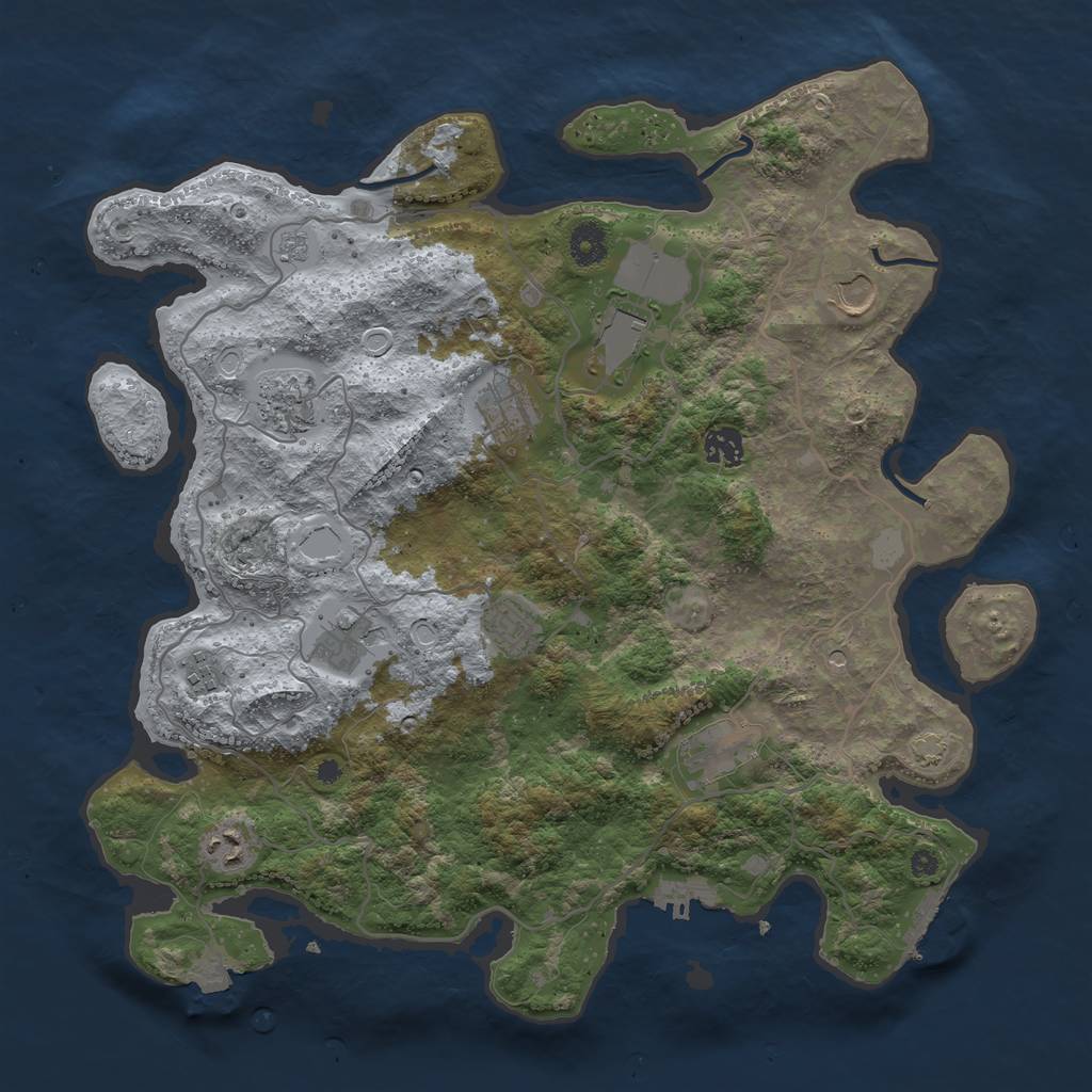 Rust Map: Procedural Map, Size: 4000, Seed: 2355, 18 Monuments