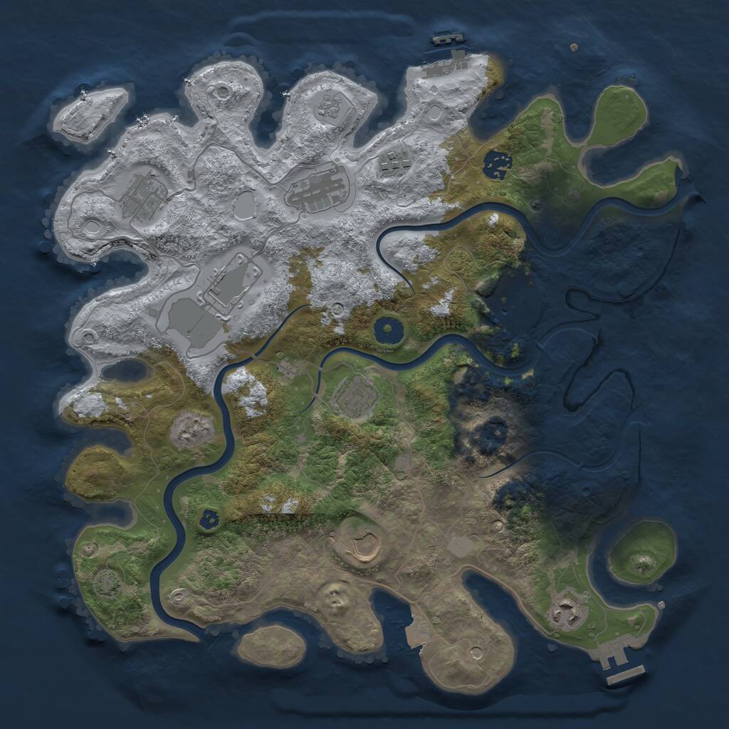 Rust Map: Procedural Map, Size: 3750, Seed: 1580486759, 15 Monuments