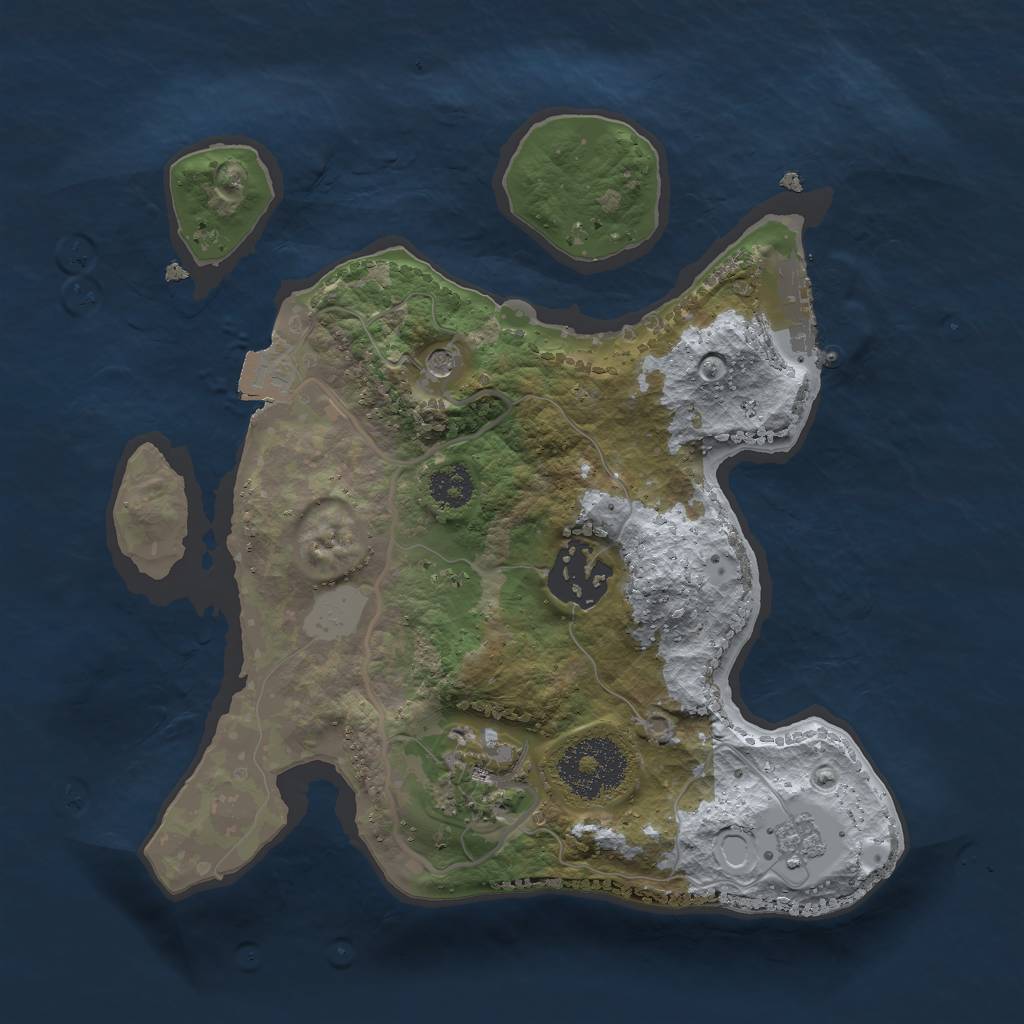 Rust Map: Procedural Map, Size: 2400, Seed: 46586618, 8 Monuments