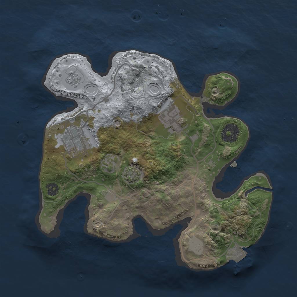 Rust Map: Procedural Map, Size: 2400, Seed: 955825596, 7 Monuments
